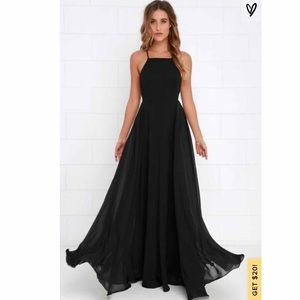Lulus Mythical Kind of Love Black Maxi Dress-NWT